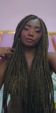 Big Tits Ebony Long Hair Natural Tits Sensual Sex Webcam gif