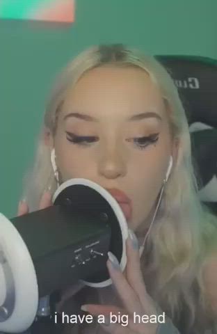 asmr blonde tongue fetish gif