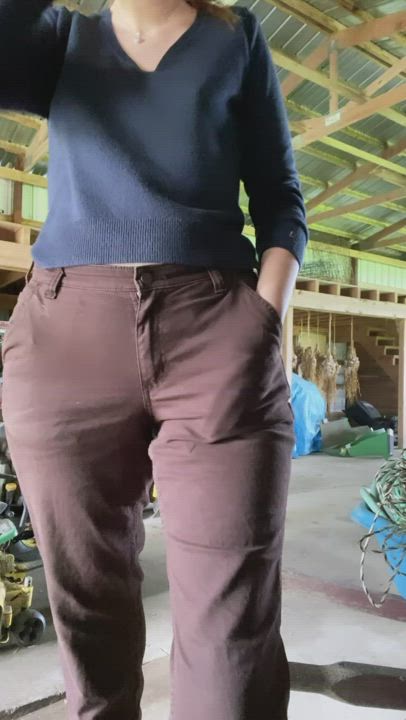 Having some fun flashing in the barn. Think anyone saw me? OC