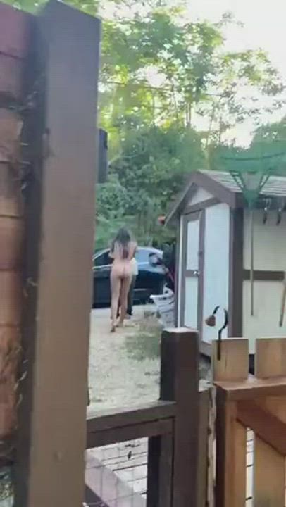 delivery naked nude public gif