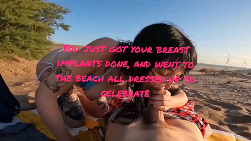 beach bikini blowjob caption handjob sissy sissy slut sissycaption gif