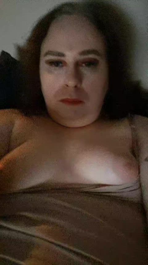 bbw chubby cock jerk off masturbating orgasm small tits tits trans transexual gif