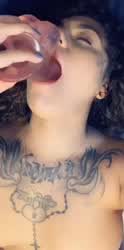 Deepthroat Dildo Ebony gif