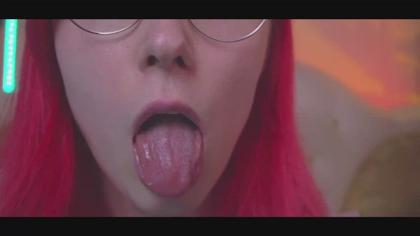 saliva sissy tongue fetish gif