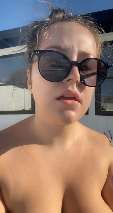 Bikini Boobs Brunette Glasses Hispanic Latina Natural Tits Smoking gif