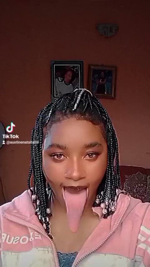 ebony tongue fetish long tongue tongue gif