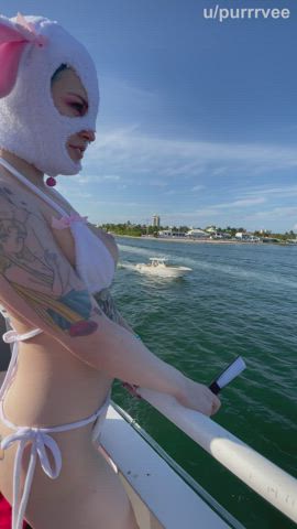 big tits bikini boat exhibitionism exhibitionist exposed flashing party public gif