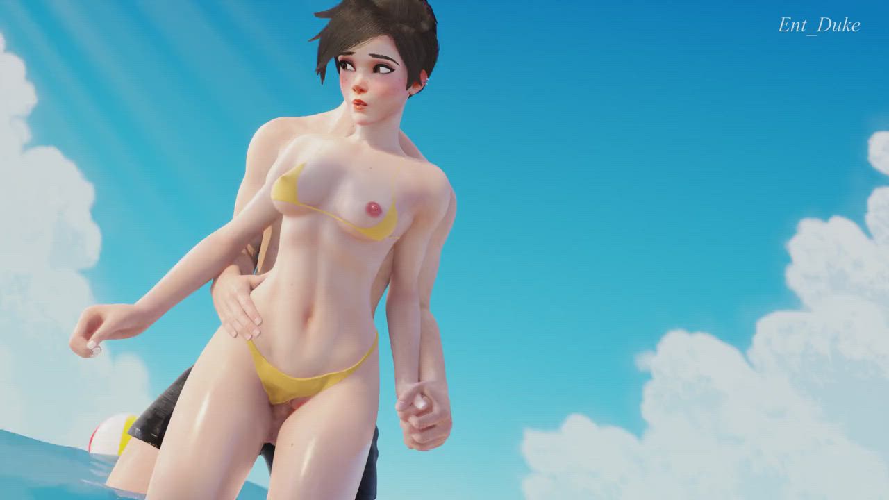Tracer fucking at the beach (Ent_duke) [Overwatch]