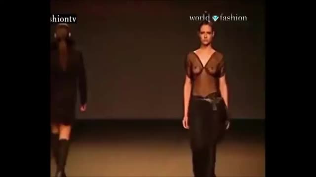 Sheer dress on runway