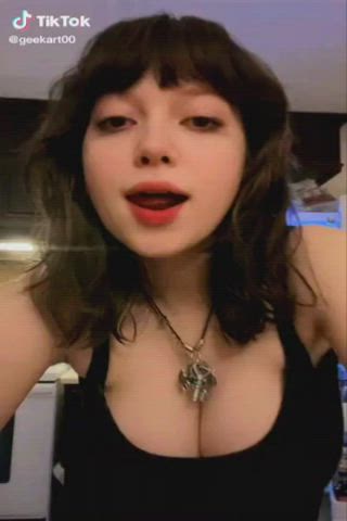 Big Tits Bouncing Tits Busty Flashing NSFW Natural Tits gif