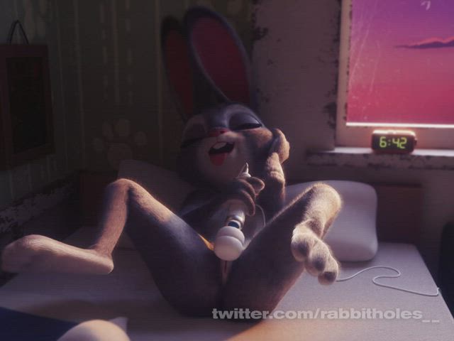 Animation Bunny Masturbating Police Vibrator gif