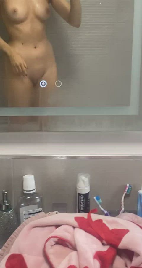 bathroom exposed mirror gif