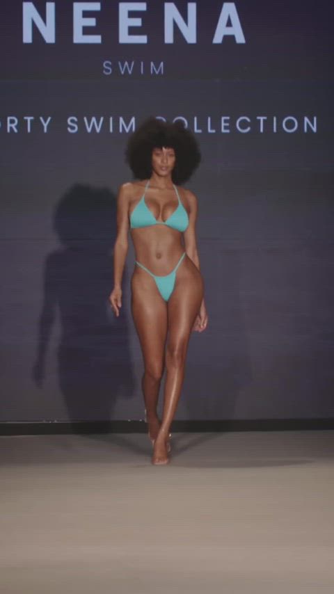 bikini model walking gif