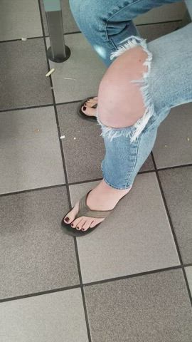 Blonde Feet Feet Fetish MILF Mom Shoes Toes gif