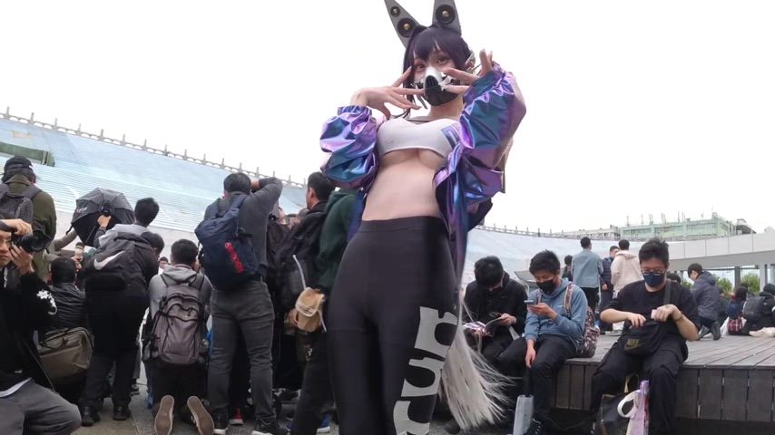 asian chinese cosplay cute underboob gif