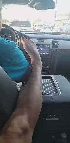 This cruel hotwife makes her hubby kiss her feet while he drives them around and