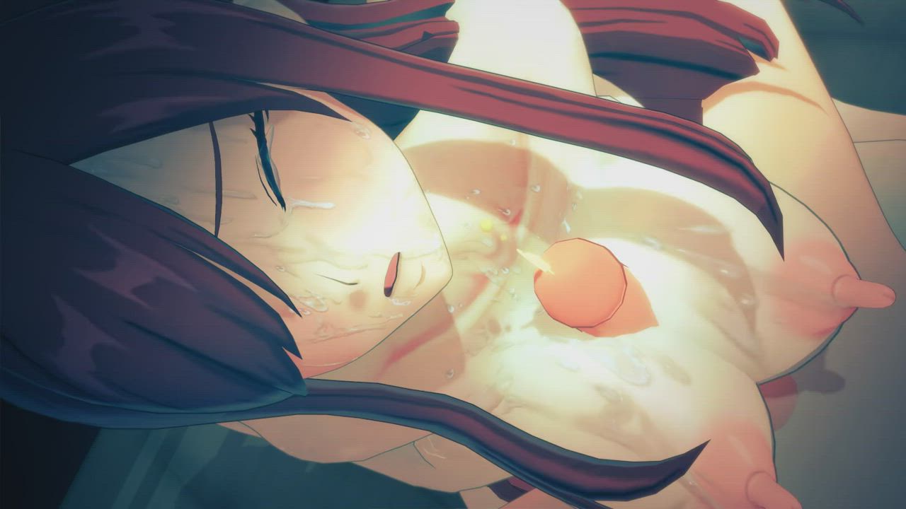 3D Anime Boobs Redhead gif