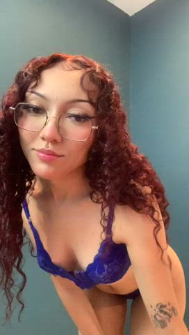 cute latina lingerie natural tits petite redhead skinny gif