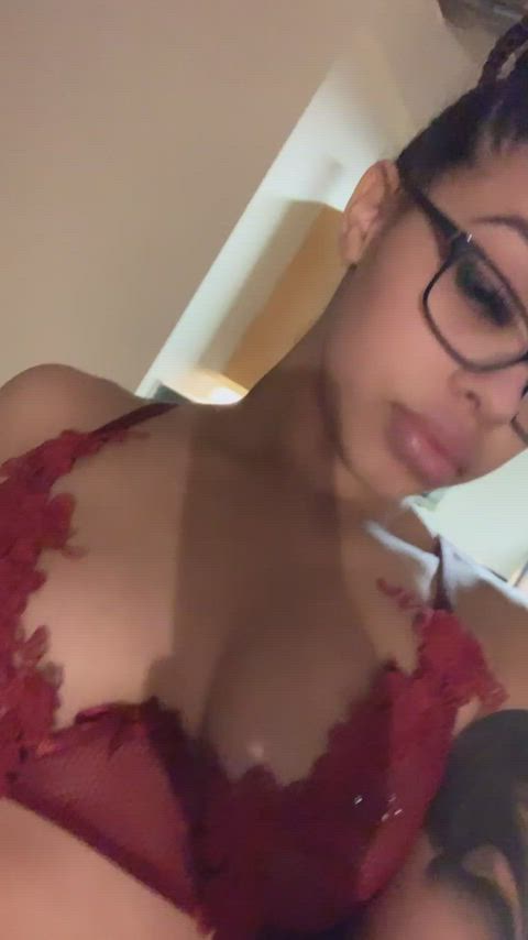 glasses strip tits gif
