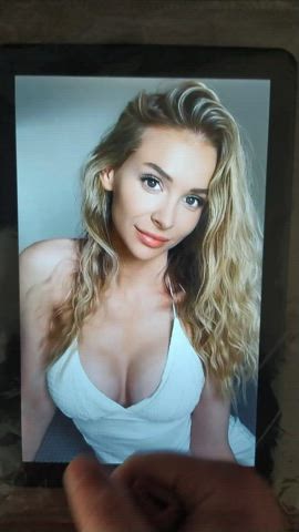 blonde celebrity cum cumshot facial gamer girl tiktok tribute gif