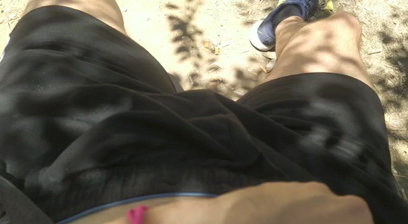 Big Dick Jerk Off Public gif