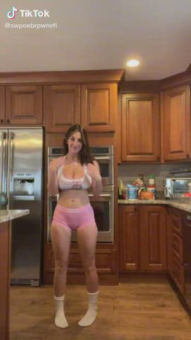 big tits brunette tiktok gif