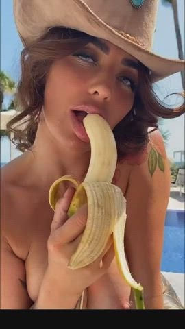 big tits brunette licking sucking tattoo teasing gif