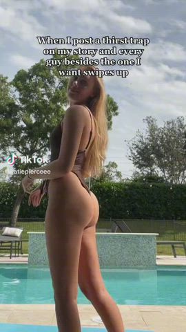 blonde swimming pool swimsuit gif