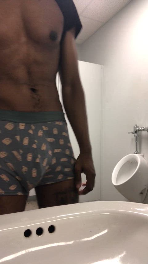 bbc bathroom big dick cock worship findom worker gif