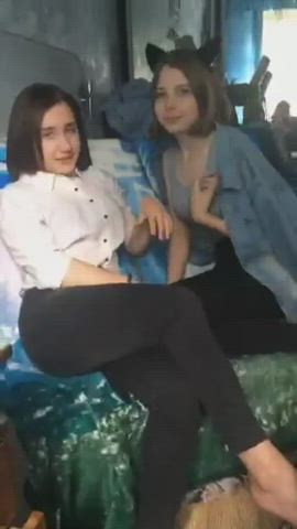 Amateur Kissing Lesbian gif