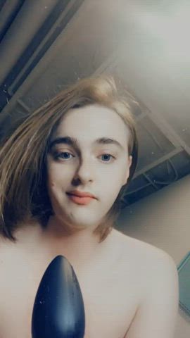 blowjob butt plug femboy gif