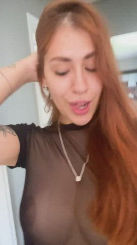 redhead smile tease gif