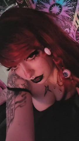 alt boobs bouncing tits emo goth puffy tattoo tit worship tits gif