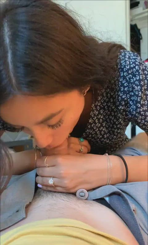 amateur big dick blowjob cum in mouth deepthroat homemade petite small tits gif