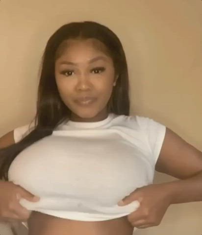 Big Tits Ebony Flashing Tits gif