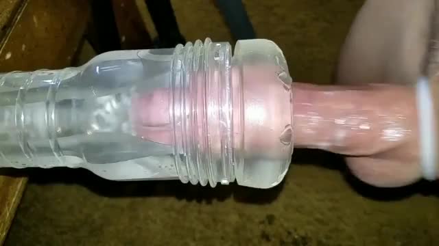 Fleshlight spin milks my cock