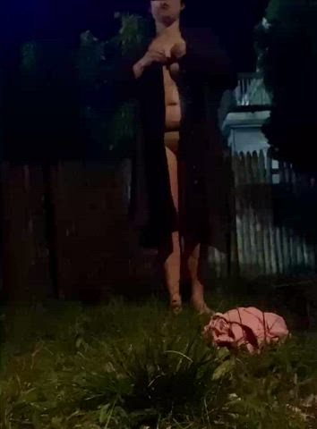 Getting in to my proper uniform out in my city backyard
