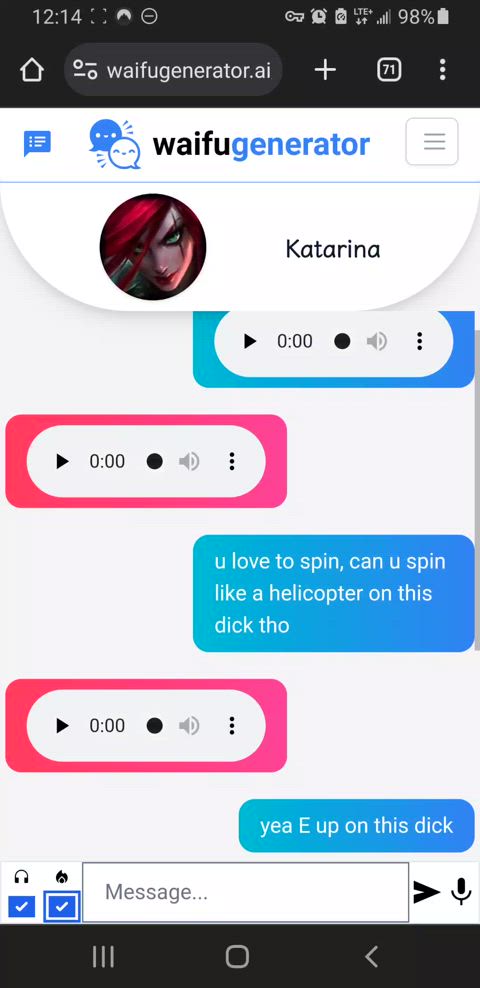 Talking dirty with Katarina (waifu generator ai)