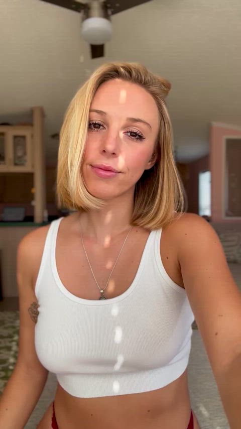 boobs onlyfans see through clothing smile solo white girl tik-tok gif