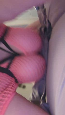 bouncing tits doggystyle fishnet hotwife moaning vixen gif