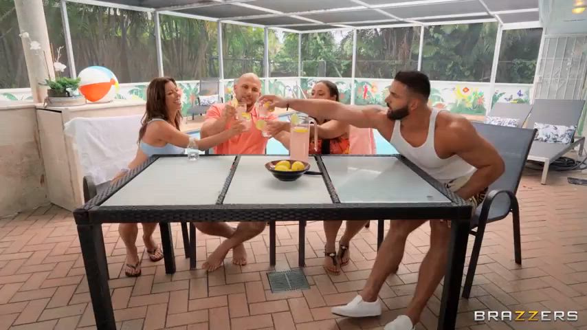 fake tits hairy pussy huge tits milf sexy sneaky swimming pool gif