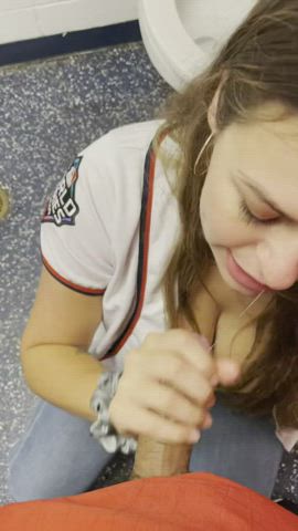 bathroom blowjob girlfriend gif