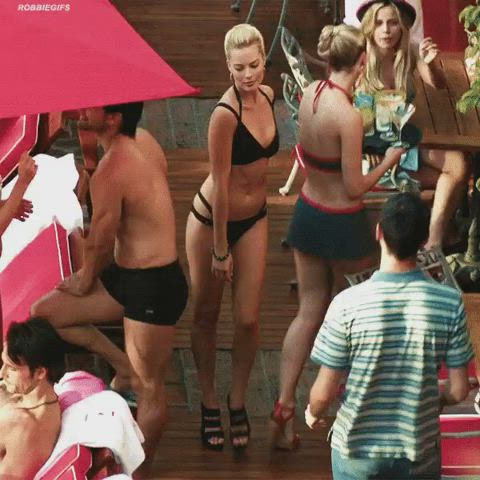 bikini celebrity margot robbie gif