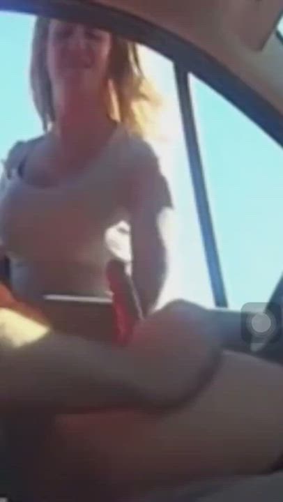 Cum Handjob Public gif