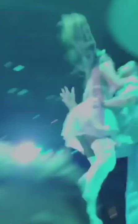 Ariana Grande Ass Boots Panties Skirt Upskirt gif