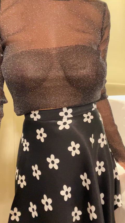 big nipples big tits boobs busty milf see through clothing skirt slutty step-mom