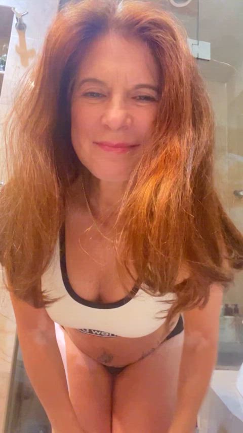 Just a mature over 50 Redhead with natural tits that seem to be holding up well