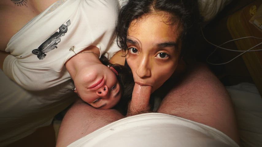Can you tell how much I love watching my friend throat my man's cock? (OC)