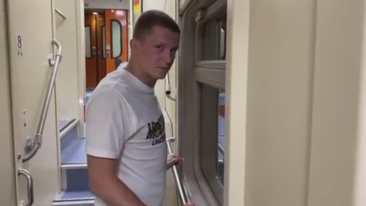 Blow job in the train toilets