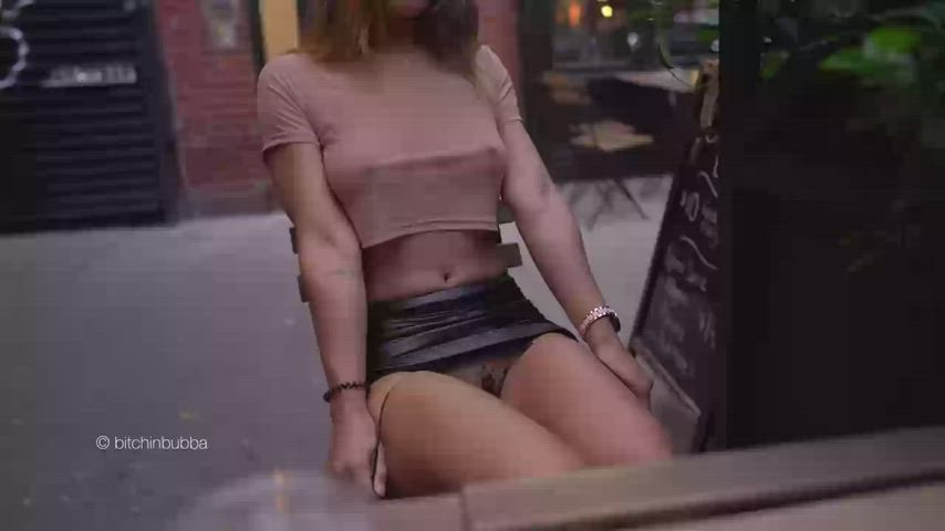 babe blonde public gif